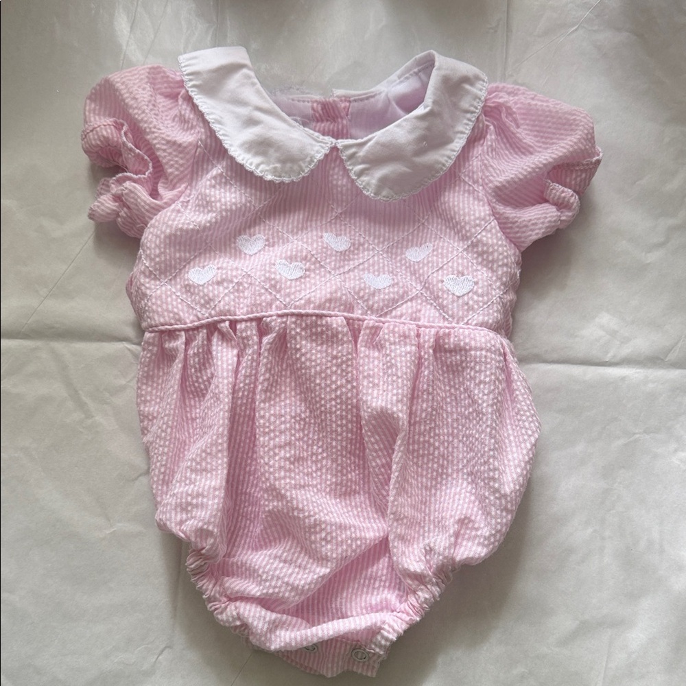 Pink Baby Dress with White Collar